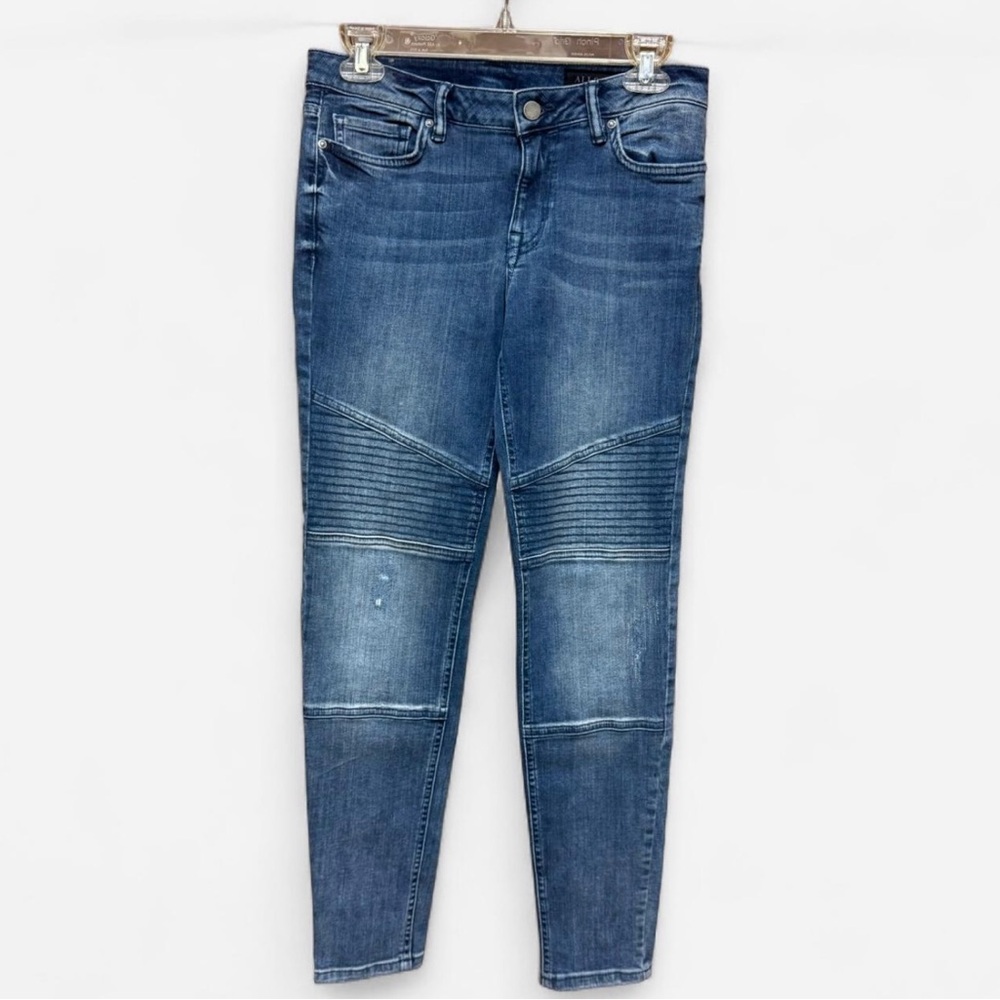 AllSaints Blue Biker Skinny Ankle Jean